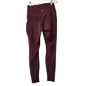LULULEMON Maroon Wunder Under Full Length Leggings Yoga Pants Side Mesh 6? 8?